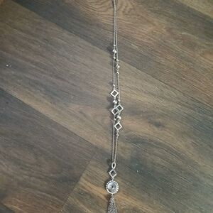 Avon Silver Necklace with Geometric Charms
